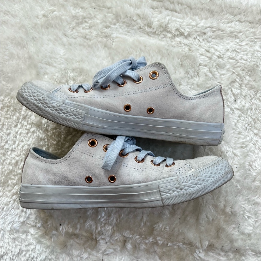 Converse Chuck Taylor All-Star Suede Low Top Sneaker | Light Blue - Picture 2 of 6
